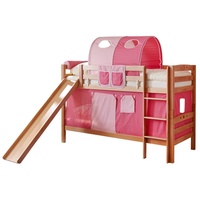 TICAA Etagenbett mit Rutsche "Lupo" Buche Natur