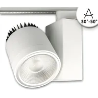 ISOLED 3-PH Schienen-Strahler fokussierbar, 35W, 30°-50°, weiß matt, 3000K,