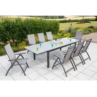 Merxx Vicenza Garten-Essgruppe 9-tlg. Ausziehtisch 200 x 100 cm
