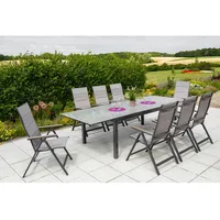 Merxx Trivero Gartenmöbel-Set 9-tlg. grau