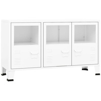 VidaXL Industrial Sideboard Weiß 105x35x62 cm Metall und Glas