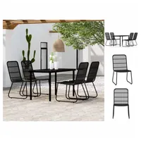 VidaXL Garten-Essgruppe 5-tlg. Schwarz