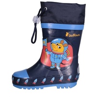 Playshoes Gummistiefel Maus Weltraum in dunkelblau, Gr.32/33