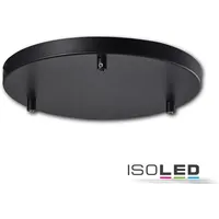 ISOLED Deckenbaldachin rund, schwarz, für 3-Fachabhängung