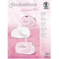 Ursus - Ludwig Bähr Motivpapier Geschenkbox Hochzeit Rose 6,5x6x4,3cm