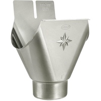 Grömo Zink-Einhangstutzen 250/76 mm, oval, für halbrunde Rinne
