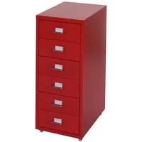 Mendler Boston Rollcontainer 69x28x41 cm rot