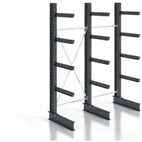 Stier Kragarmregal schraubbar einseitig 2 Felder mit 4 Ebenen