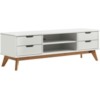 CASARIA Lowboard Borneo Weiß/Natur Kiefer 140x42x40cm FSC® zertifiziert