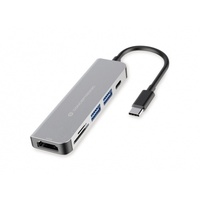 Conceptronic DONN02G Multifunktionaler 6-in-1-USB-C-zu-HDMI/USB-C PD/USB 3.0/SD/TF-Multiport-Adapter