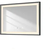 EMKE Emke, Badspiegel mit Beleuchtung 70x50cm Badspiegel Schwarzer Rand
