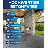 Plid Betonfarbe 0,75L Anthrazit für ca. 8m2 + Anstrichset