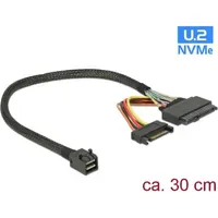 DeLock Internes SAS-Kabel - SFF-8643 (M) bis SATA-Stromstecker, U.2