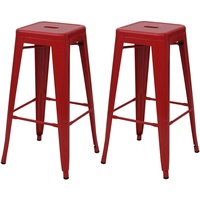 Mendler 2er-Set Barhocker HWC-A73, Barstuhl Tresenhocker, Metall Industriedesign stapelbar