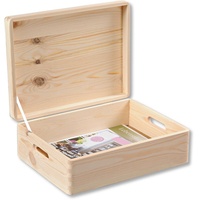 Kesper Organizer, Aufbewahrungsbox, FSC®-zertifiziertes Kiefernholz, mit Klapttdeckel, braun