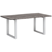 Woodkings Esstisch Bullwer Grau silberfarben 140x90 cm - Grau