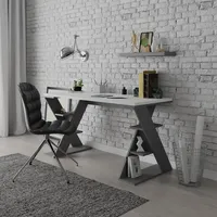 Decortie papillon arbeitstisch - weiß - anthrazit - Dunkelgrau