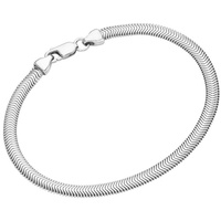 Smart Jewel Armband gedrückte Schlangenkette massiv, Silber 925 Armbänder