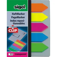 Sigel Haftmarker Pfeile mit Clip Haftmarker farbsortiert 5x 25
