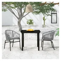 VidaXL Garten-Essgruppe 3-tlg. Grau