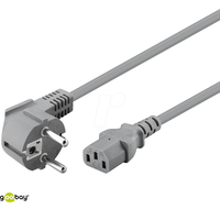Goobay 50076 Kaltgeräte Anschlusskabel Abgewinkelt, 2 m, Grau
