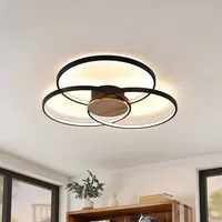 LINDBY Riley, Deckenleuchte Black/Wood