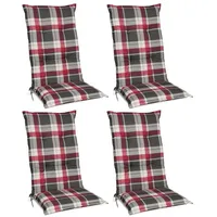 Beautissu 4er Set Hochlehner Auflage Sunny 100x50x6cm Bordeaux