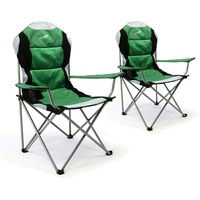 VCM 2er Set Deluxe Campingstuhl grün schwarz gepolstert klappbar