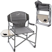 VCM 2er Set Angelstuhl Regiestuhl Campingstuhl mit Getränkehalter grau