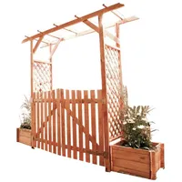 Promadino Set Pergola "Bamberg" mit Türen + Pflanzkästen,