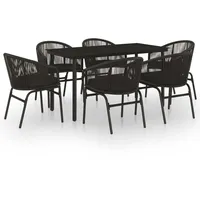 VidaXL Garten-Essgruppe 7-tlg. schwarz 3099224