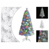VidaXL Künstlicher Weihnachtsbaum mit LED- Weiß 120 cm Glasfaser