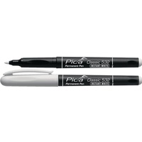 Pica Permanentmarker INSTANT WHITE weiß Strich-B.1-2mm Stift m.Clip