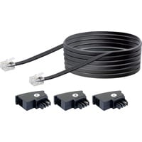 Schwaiger Telefon Anschlusskabel TAL6310 533 TAE (F) RJ11 schwarz,