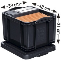 Really-Useful-Box Aufbewahrungsbox 35BK, 35Liter, mit Deckel, Kunststoff, schwarz 48