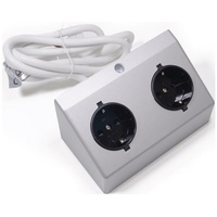 L&S Doppel-Anbausteckdose 230 V Silberfarben L&S