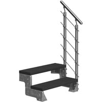 DOLLE Außentreppe Gardentop mit Edelstahl-Geländer Breite 80 cm Trimax