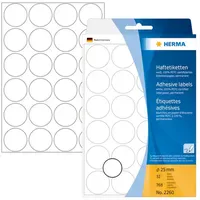 Herma Vielzwecketiketten 2260 Weiß Ø 25 mm 32 Blatt