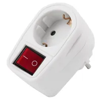 McPower Steckdosenadapter mit Schalter, 230V/3.500W 2-poliger AN/AUS Schalter