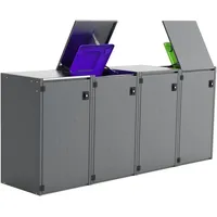 Reinkedesign Mülltonnenbox Boxxi mit Pultdach aus verzinktem Stahl in