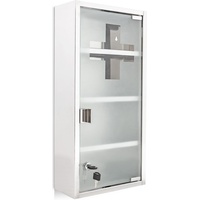 Relaxdays Medizinschrank Medizinschrank abschließbar, Edelstahl