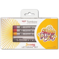 Tombow LS-ABTP, Sunny Lettering Set für farbstarke Letterings, 3x