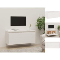 VidaXL Wandschrank Weiß 80x30x35 cm Massivholz Kiefer