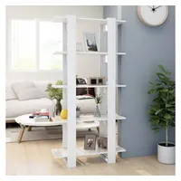 VidaXL Bücherregal/Raumteiler Hochglanz-Weiß 80x30x160 cm