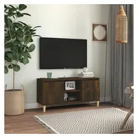 VidaXL TV-Schrank mit Massivholz-Beinen Räuchereiche 103,5x35x50 cm