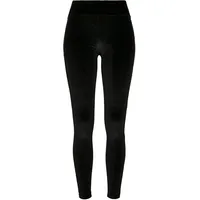 URBAN CLASSICS Ladies High Waist Velvet Leggings Black, M