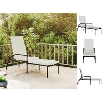 VidaXL Sonnenliege mit Fußhocker PE-Rattan Schwarz
