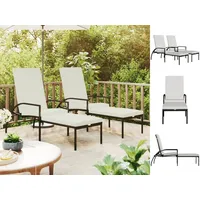 VidaXL Sonnenliegen 2 Stk. mit Fußhocker PE-Rattan Braun