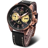 Vostok Europe Herren Uhr mit Leder Armband 6S21-325B668, Schwarz