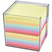 Wedo Zettelbox rauchglas gefüllt, circa 700 Blatt, 6 farbig)